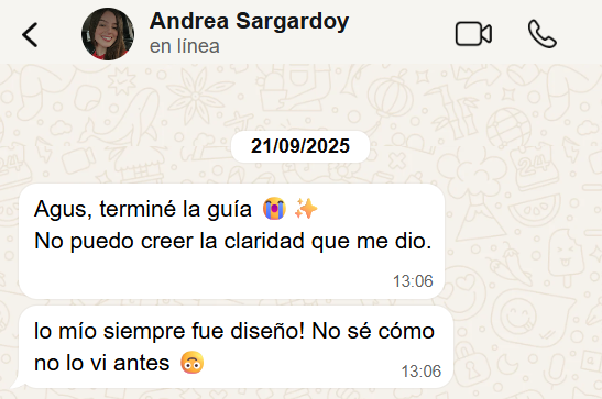 Chat de Andrea Sargardoy - Descubrió su vocación en diseño