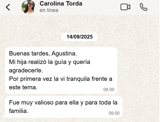 Chat de Carolina Torda - Testimonio de madre agradecida